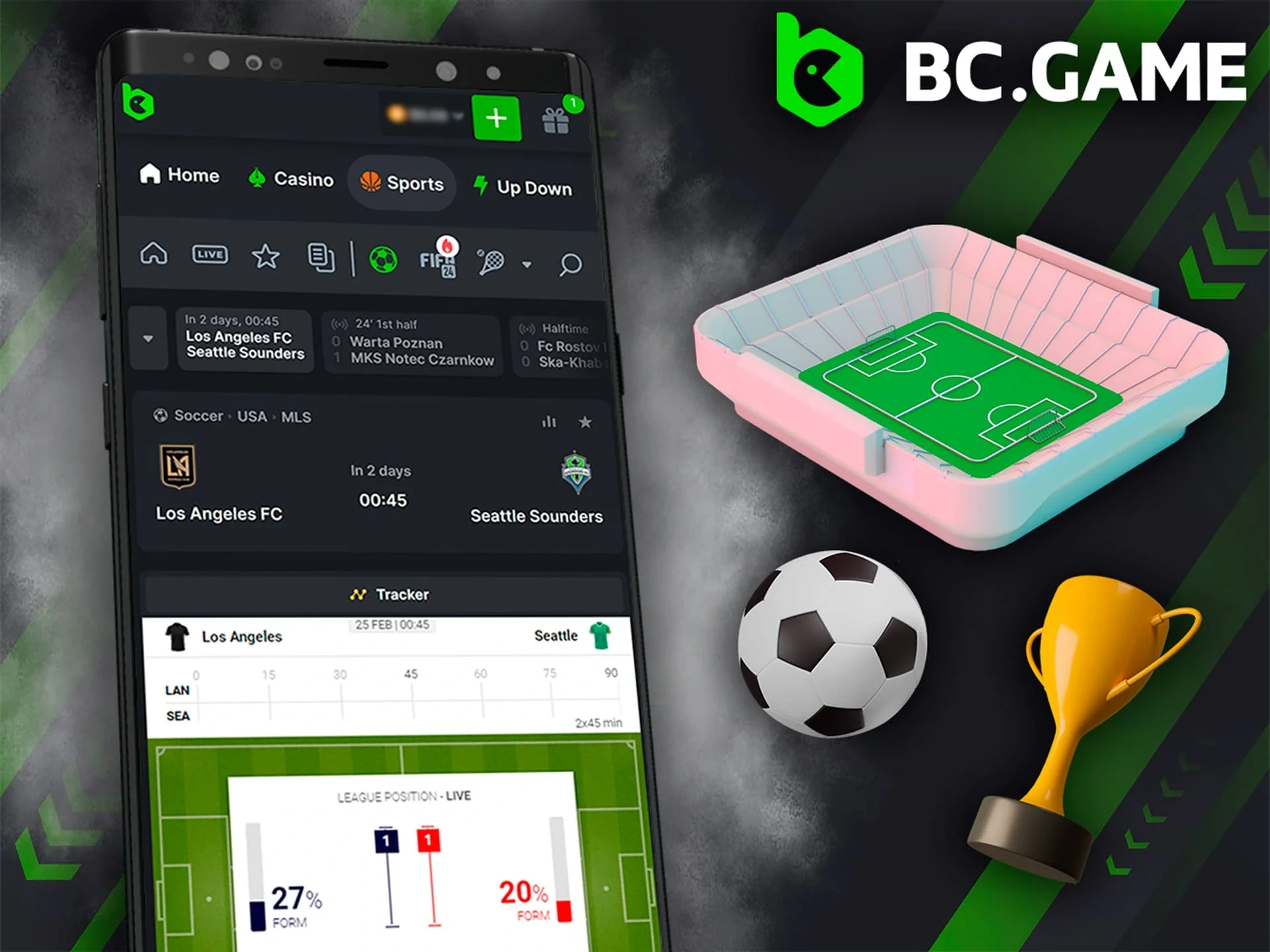 Using the BC Game Mobile App for Soccer Betting.