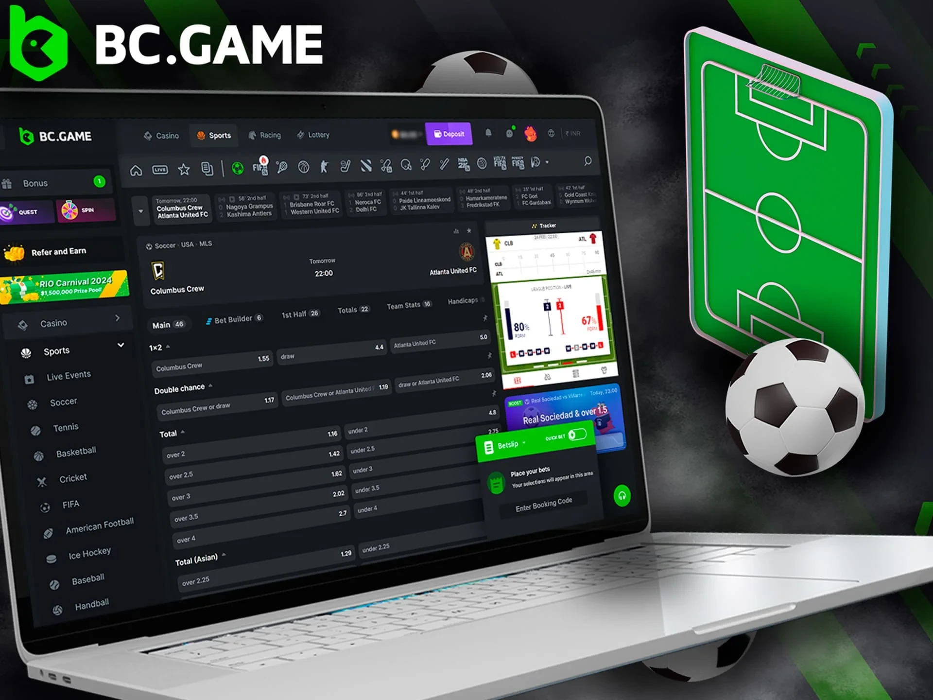 A Step-by-Step Guide to Betting on Football at BC Game.