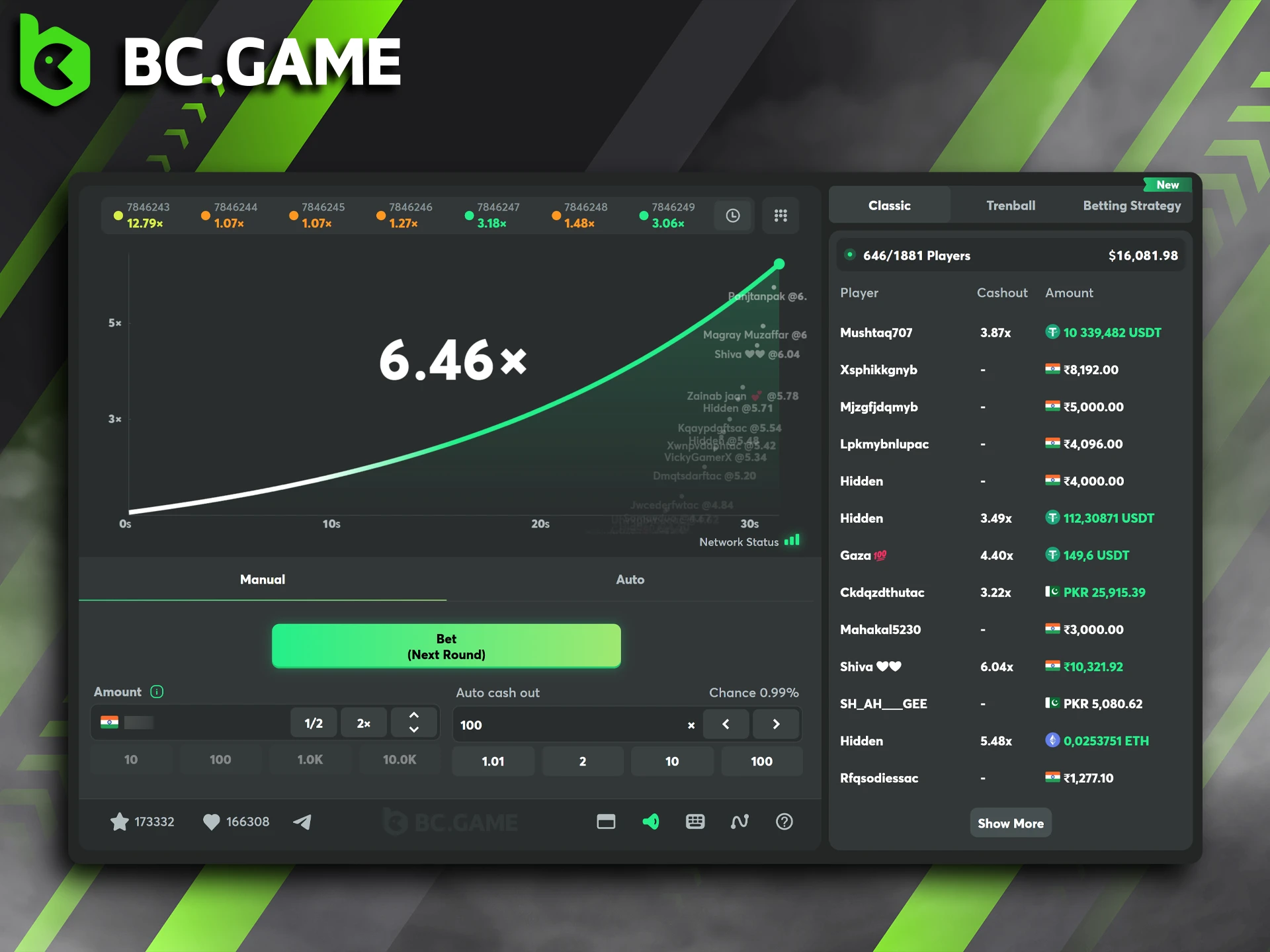 The core objective in BC Game's Crash is simple: secure your profits by cashing out before the multiplier collapses.