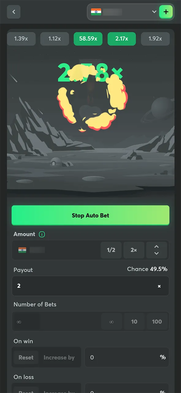 Automatic betting: Let the system handle your wagers based on your presets.