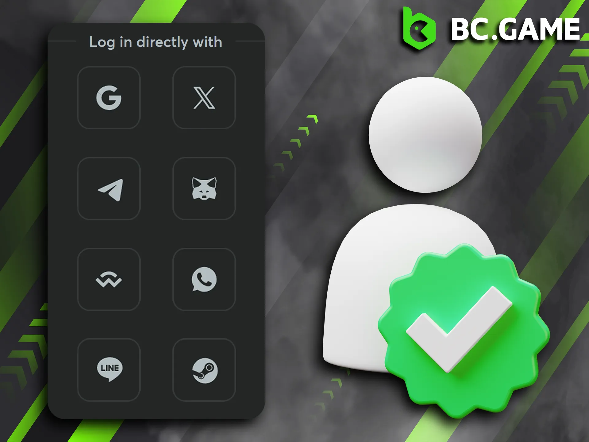 Discover how to bypass manual entry by logging into BC Game via your social media profiles.