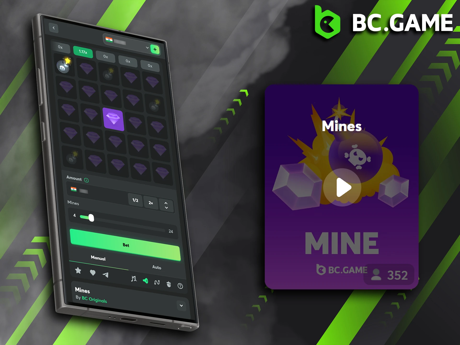Experience the full excitement of Mines via the BC Game app for iOS and Android.