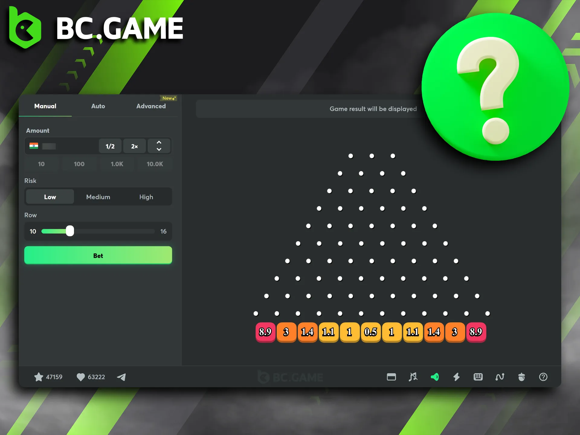 A beginner's guide to launching your first session of Plinko on BC Game.