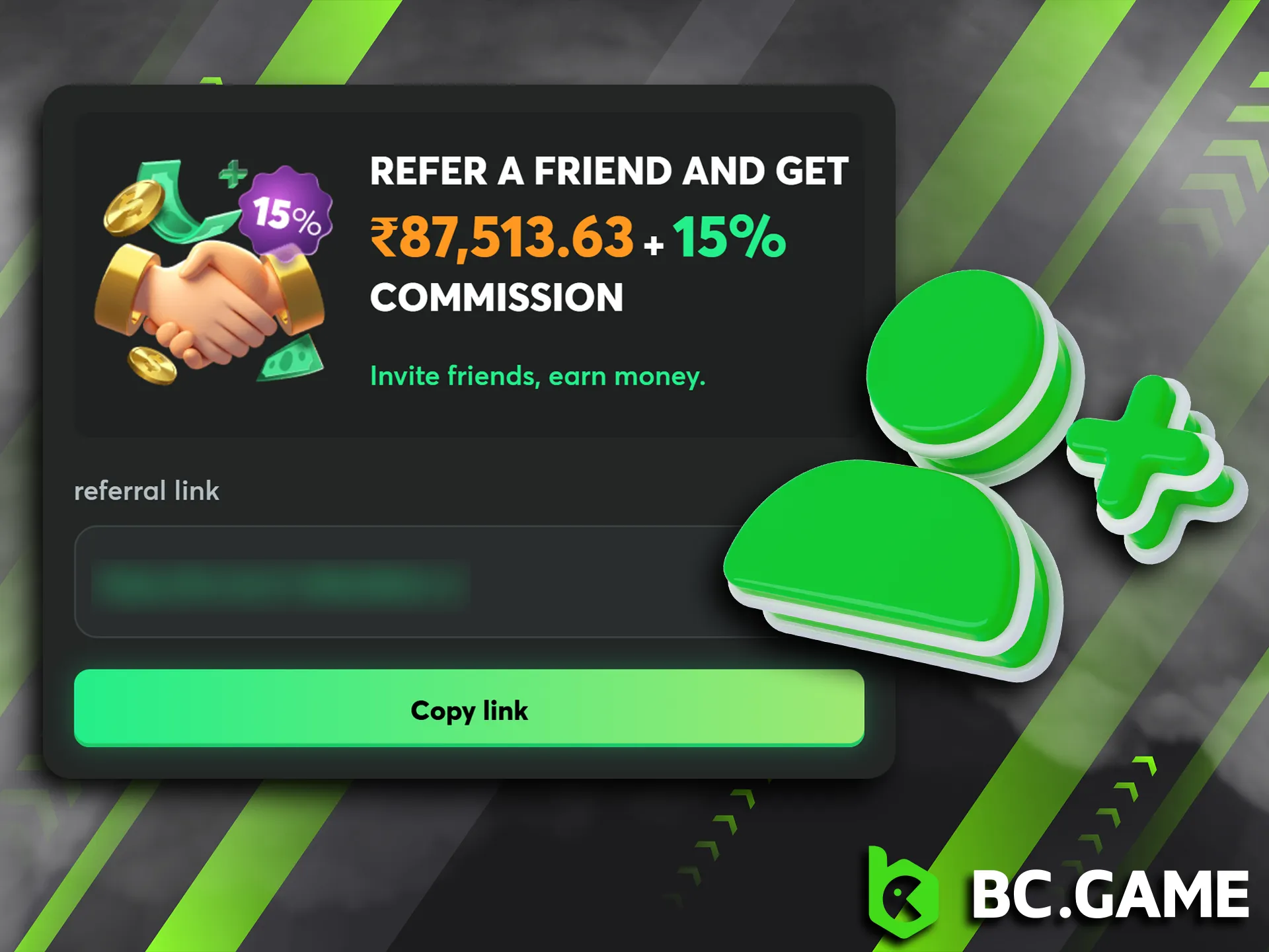 Here is a guide on using your referral link to bring friends to BC Game.