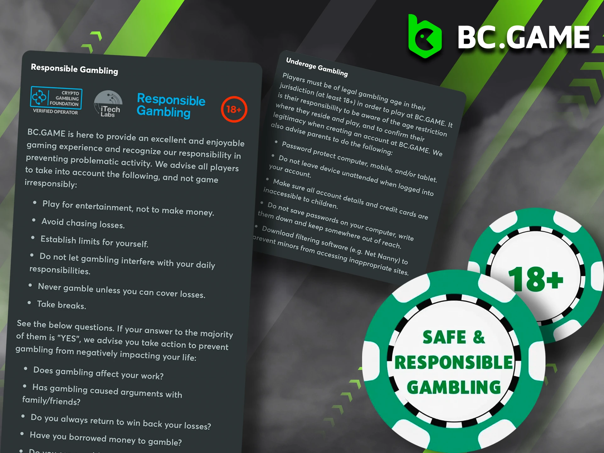 BC Game urges all its users to approach betting and follow the house rules with a responsible mindset.