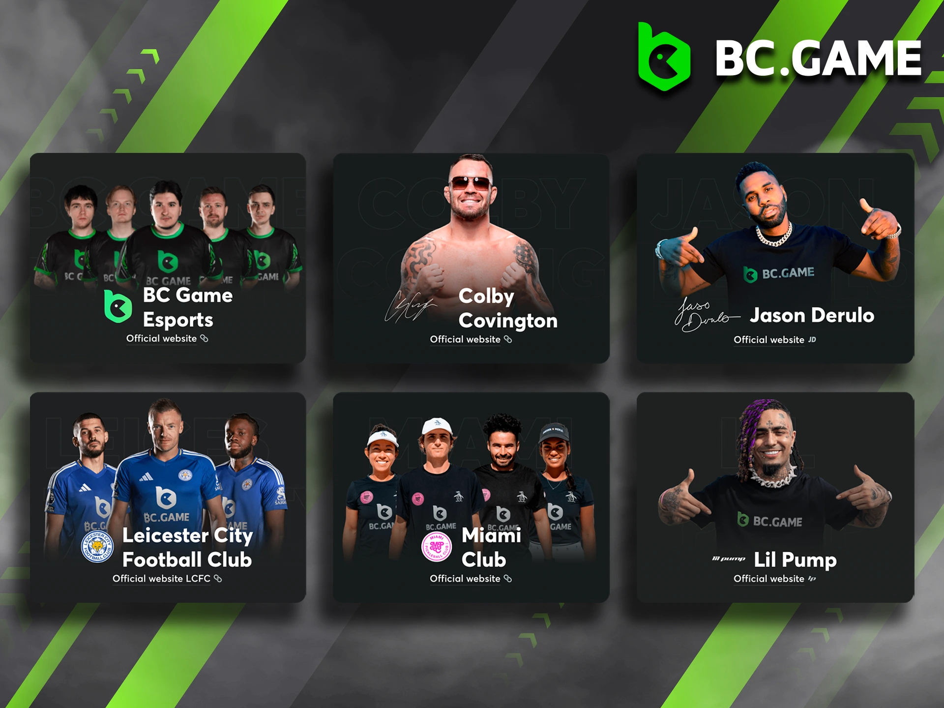 Get to know the primary sponsors that support the BC Game betting ecosystem.