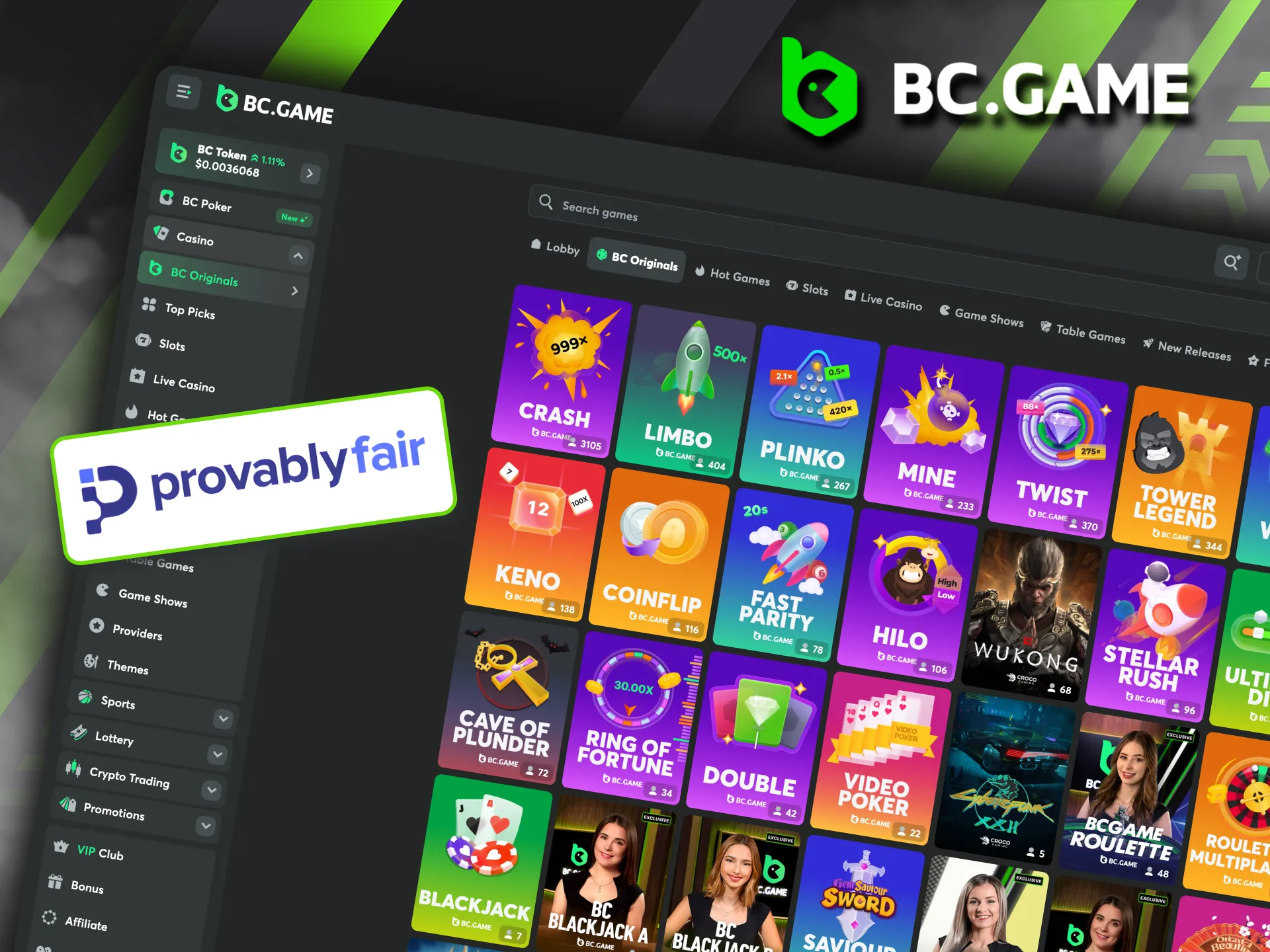 Innovation is at the heart of BC Originals, where blockchain integration and Provably Fair protocols work together to guarantee total player trust.
