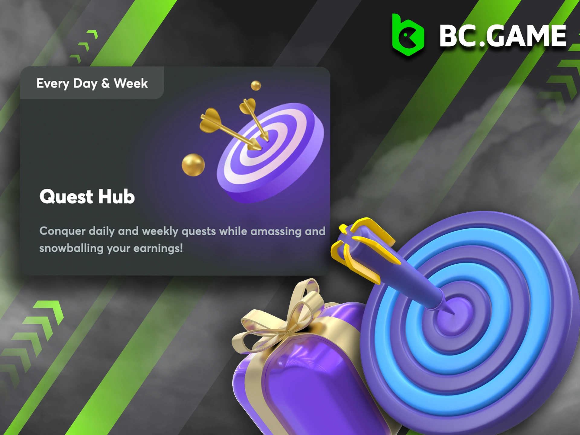 Put your luck and strategy to the test with BC Game's rotating quests.