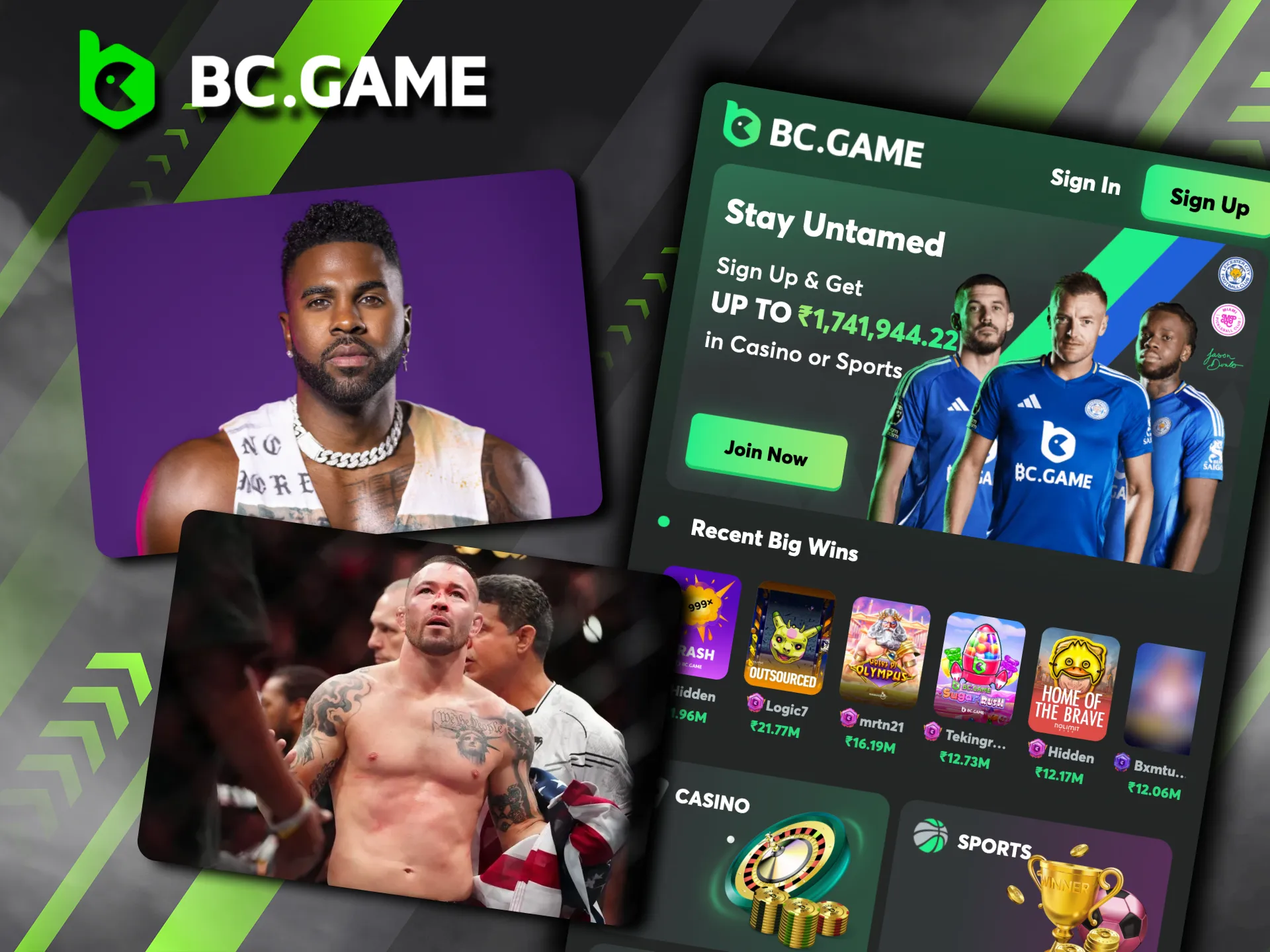 Through their massive influence, Jason Derulo and Colby Covington have helped BC Game achieve worldwide recognition.