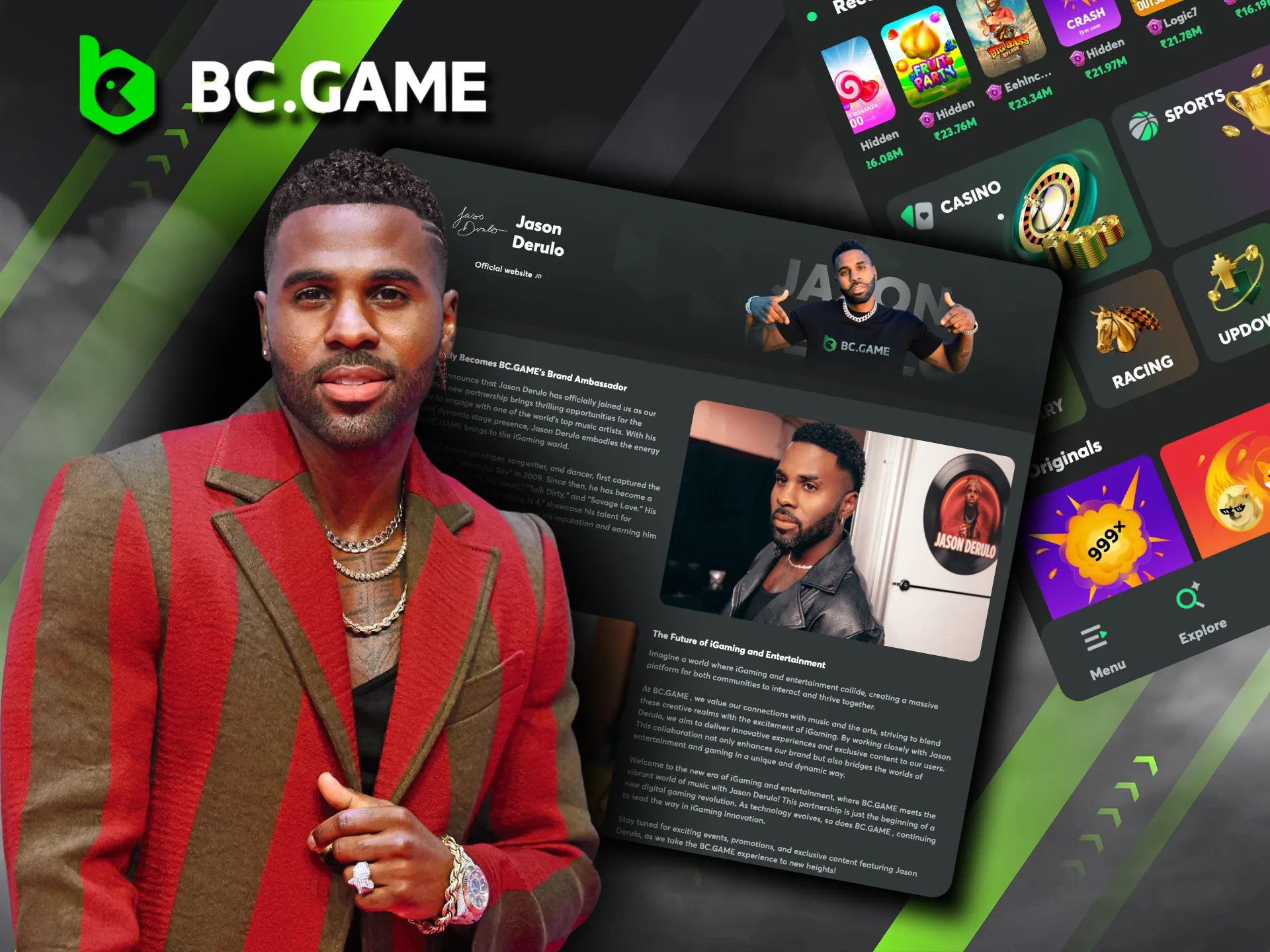 The alliance between Jason Derulo and BC Game is a perfect blend of global celebrity status and cutting-edge innovation.