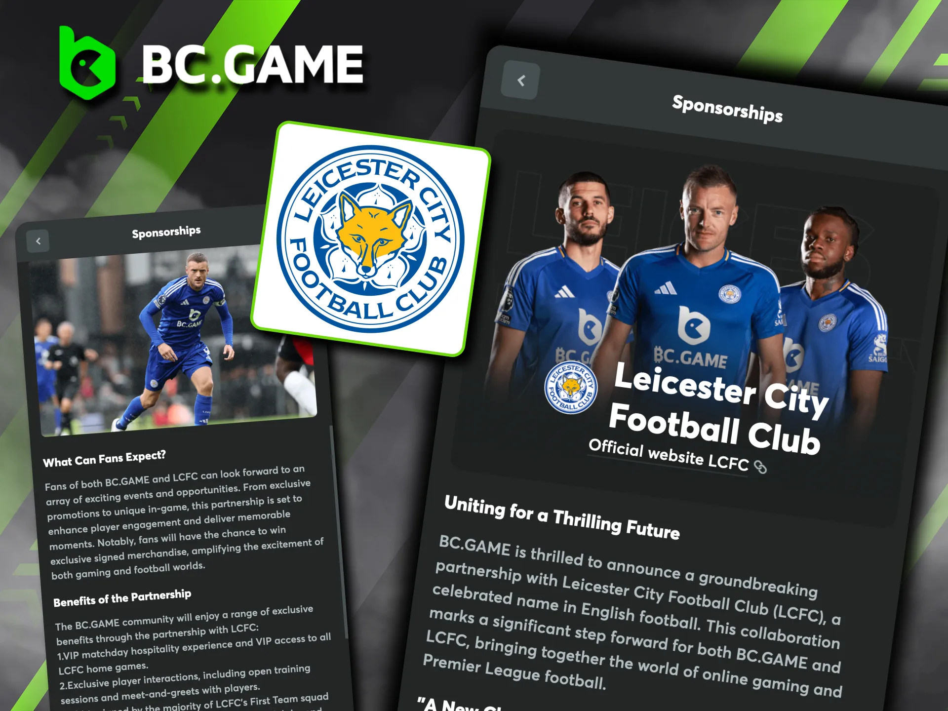 BC Game is proud to partner with Leicester City FC, a club renowned for its historic FA Cup victory and global prestige.