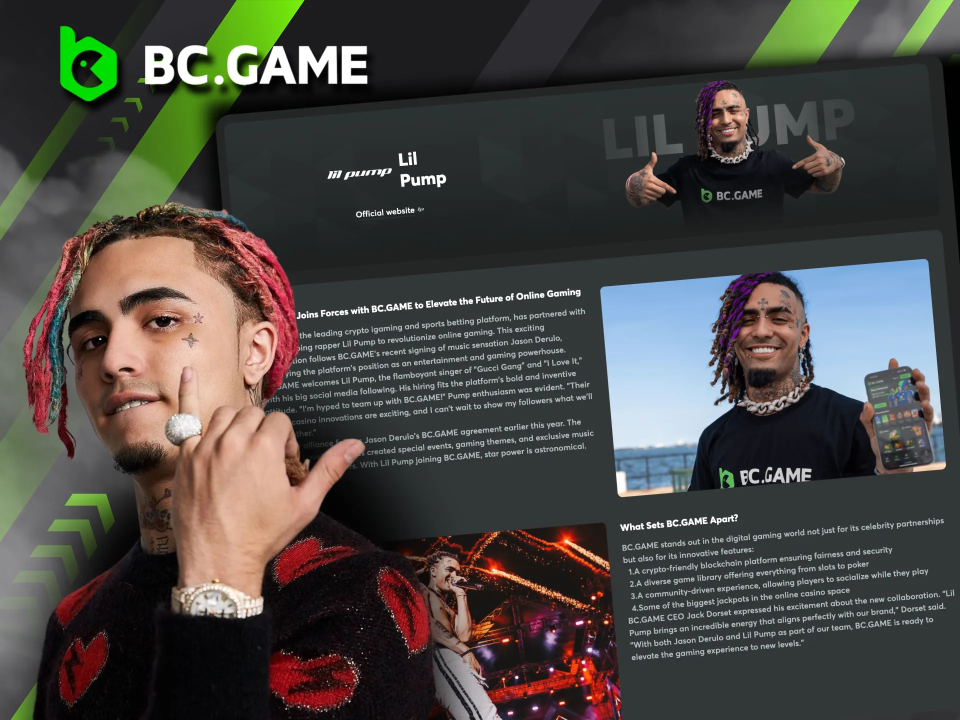 BC Game is proud to collaborate with Lil Pump, the Miami-born rap icon and global music star.