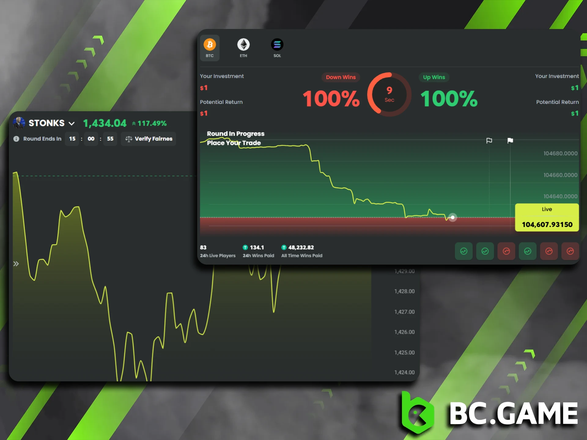 Dive into all the different trading options available on BC Game.