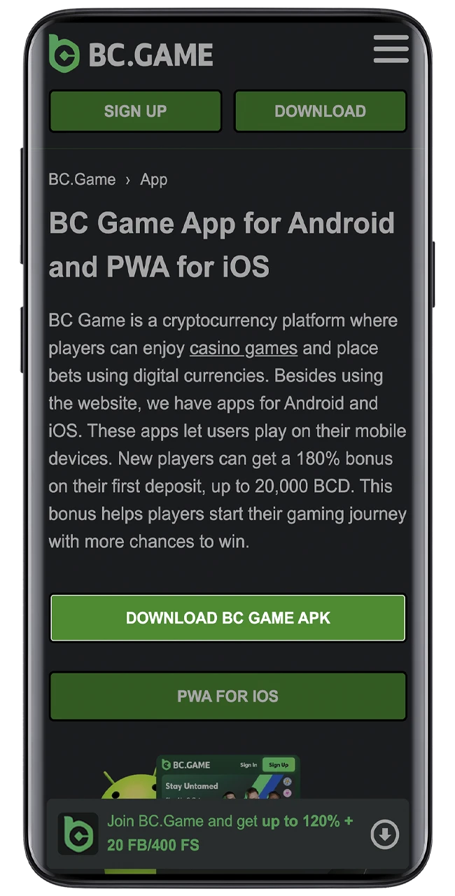 Grab the BC Game APK file specifically designed for Android users.