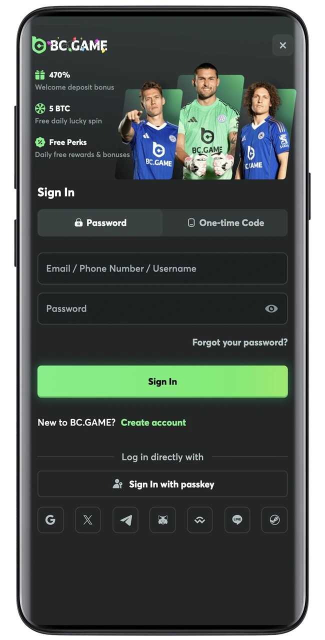 Log in to your BC Game account and dive into the action.