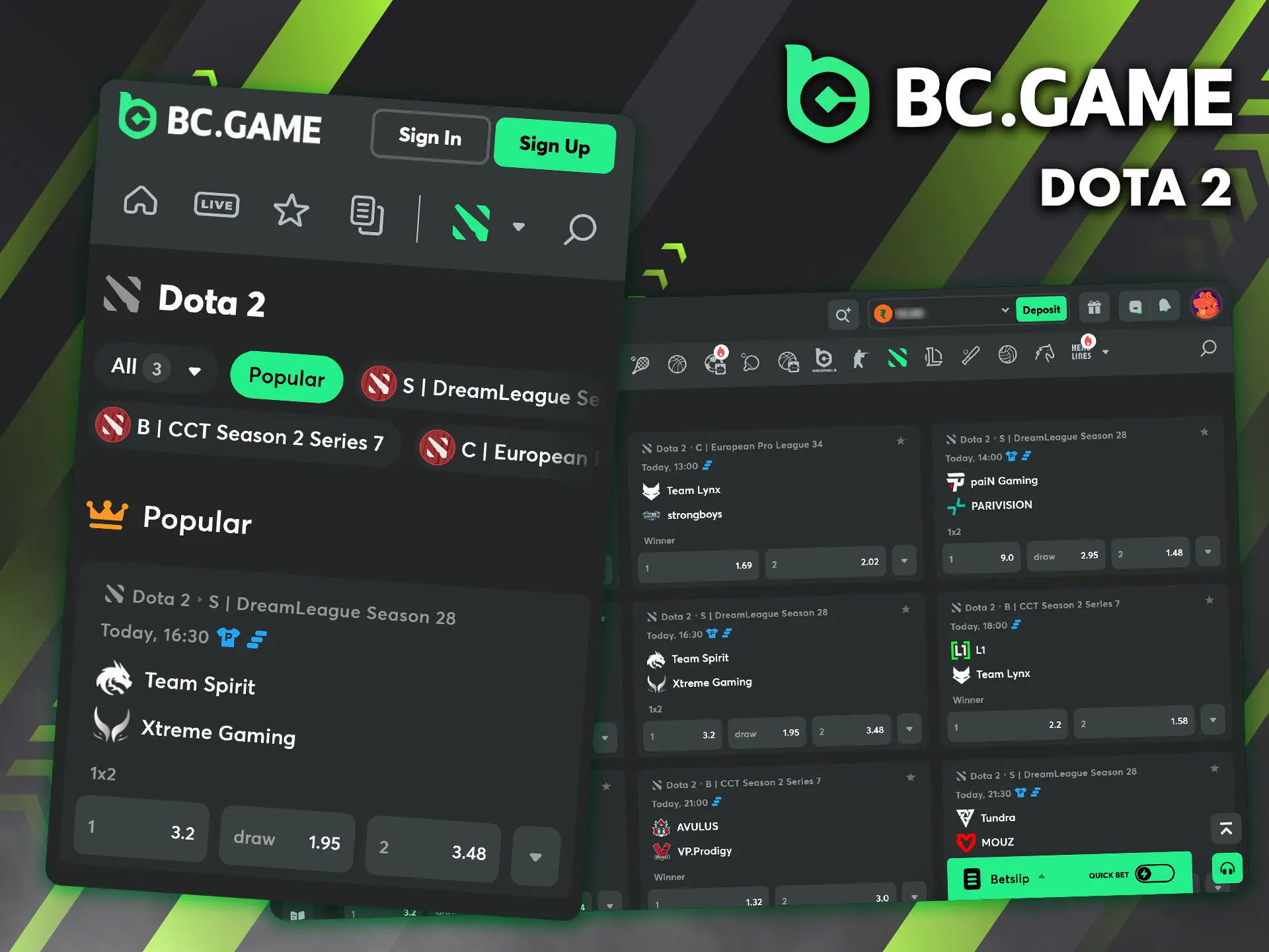 Dota 2 is another premier title available for betting on our platform.