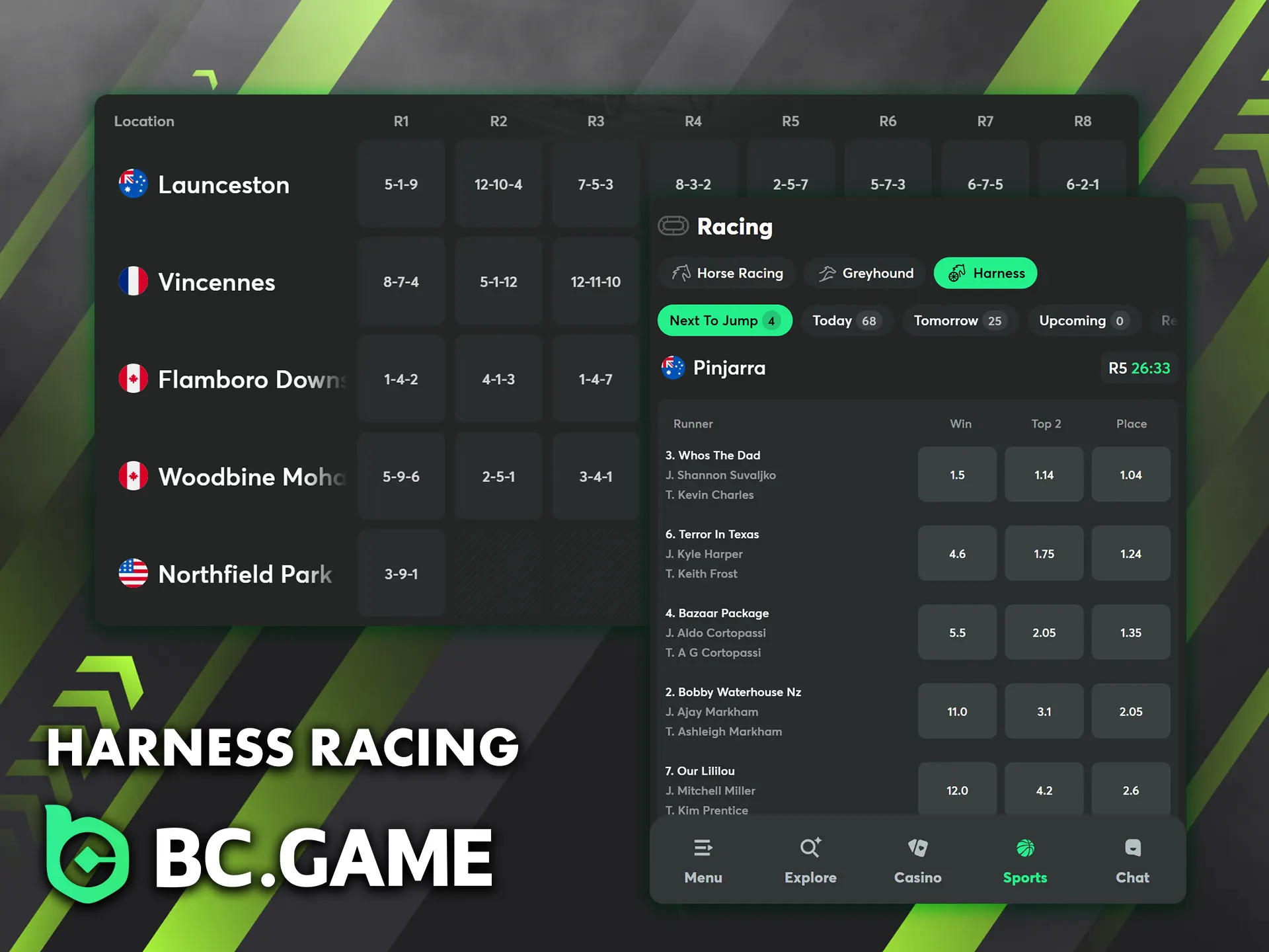 Discover the excitement of harness racing on the BC Game platform.
